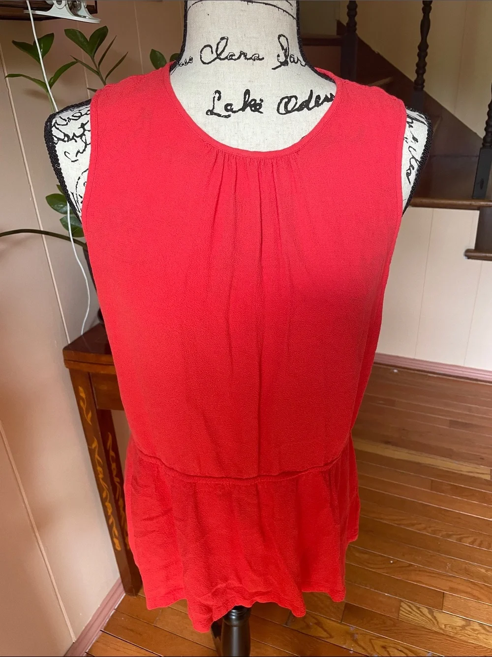 Michael Kors coral Sleeveless Peplum Tank